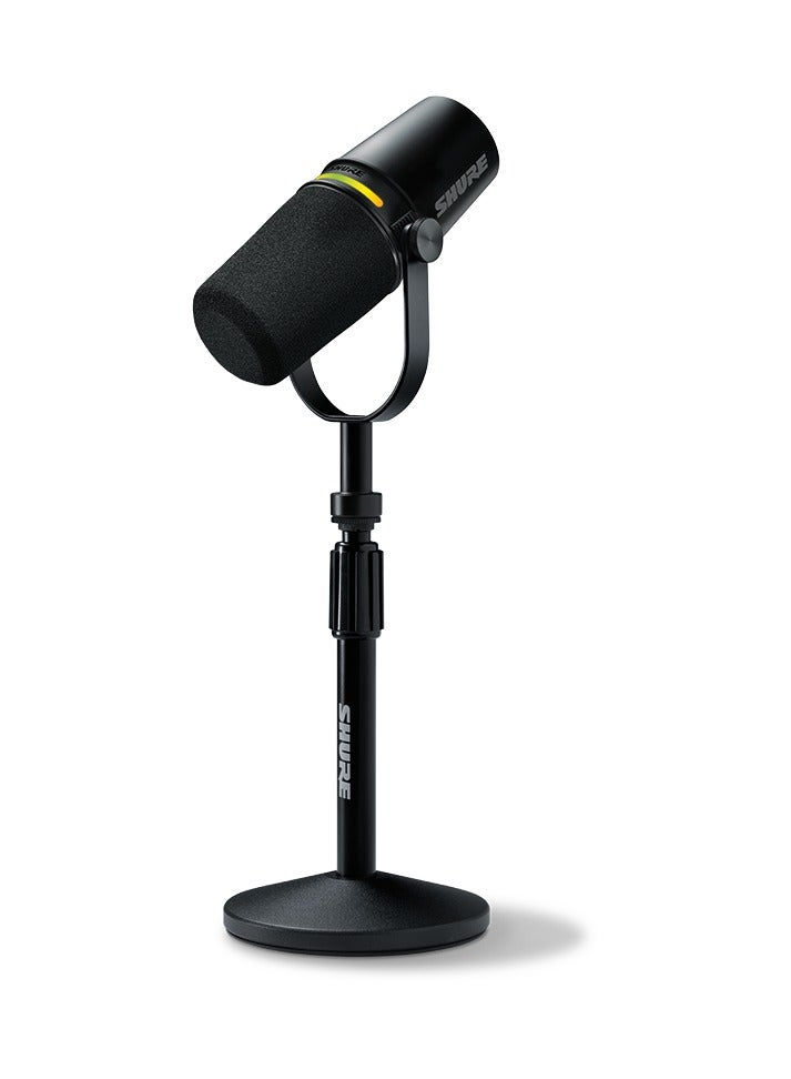 Shure - Podcast Microphone Bundle, Enhanced Audio, LED Touch Panel, USB-C & XLR Outputs, Auto Level Mode, Digital Pop Filter, Reverb Effects, Podcasting, Streaming, Recording MV7+K-BNDL Black - Image 1