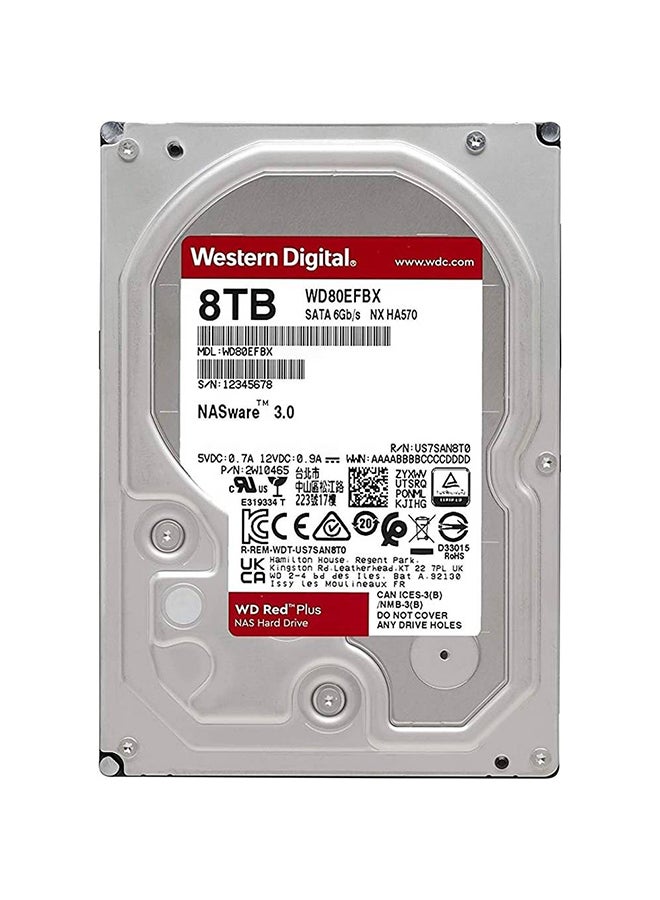 WD Red Plus 3.5" SATA 6 Gb/s NAS Internal Hard Drive, 5640 RPM Speed, 256 MB Cache, Up to 215MB/s Transfer Rate, CMR, 1M hours MTBF | WD80EFPX 8 TB  - Image 3