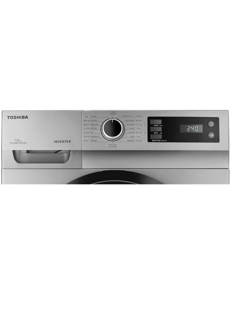 Toshiba - Refrigerator 535L No Frost & Washing Machine 7KG 1200 RPM - Inverter - Bundle GR-RT702WE-PMN(06) - TW-BJ80S2EG(SK) Grey - Image 1
