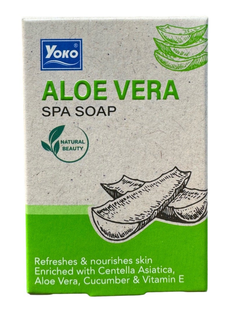 YOKO Aloe Vera Spa Soap ( 90 g) Green 10*5*2grams - Image 3