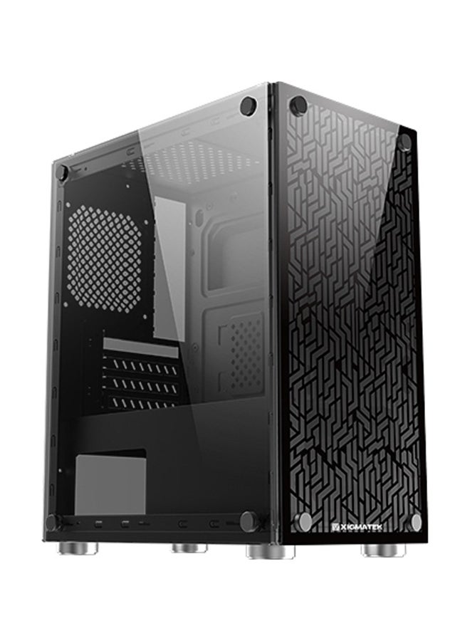 Xigmatek - NYX 3F Tempered Glass Gaming Case, 3Pcs XDS120 ARGB Fan w/ LED Switch, USB3.0x1 & 2.0x2, M-ATX, 160mm CPU Coolers EN45822 Black - Image 1