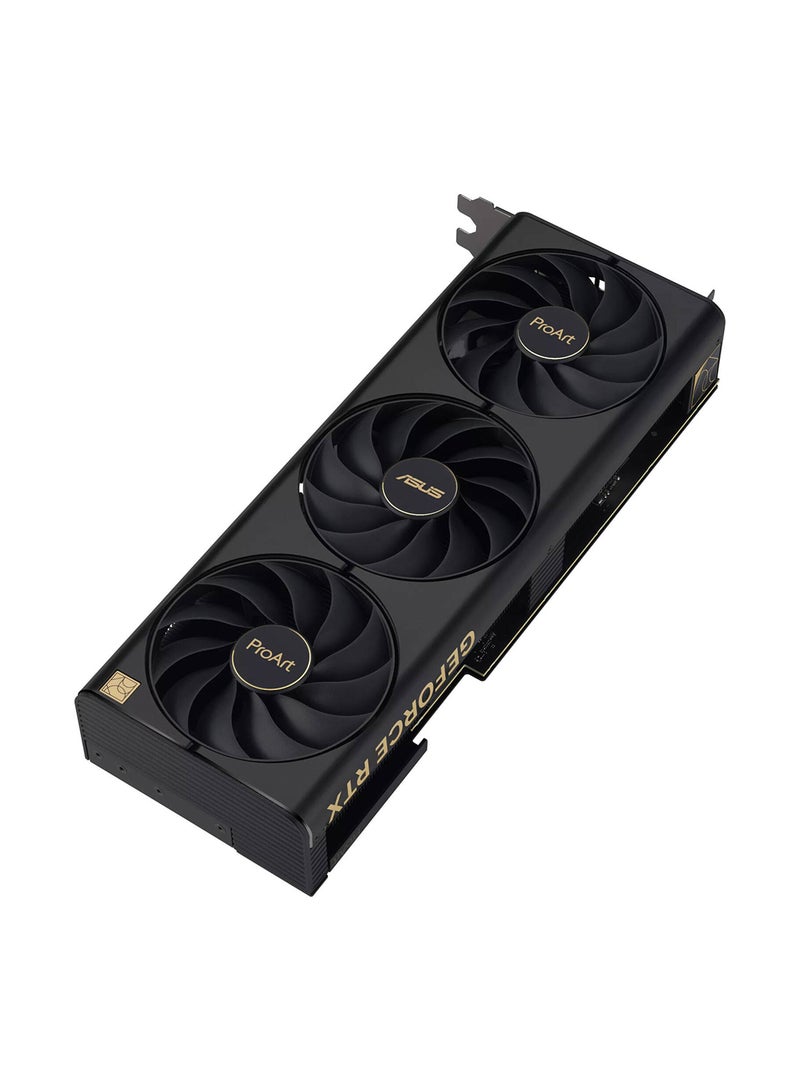 ASUS - ProArt GeForce RTX 4070 Ti OC Graphics Card, 16GB GDDR6X 256-bit Memory, 2640 MHz Boost Clock, 8448 CUDA Cores, 21 Gbps Memory Speed, PCI Express 4.0, HDMI / DP | 90YV0KJ0-M0NA00 Black - Image 1