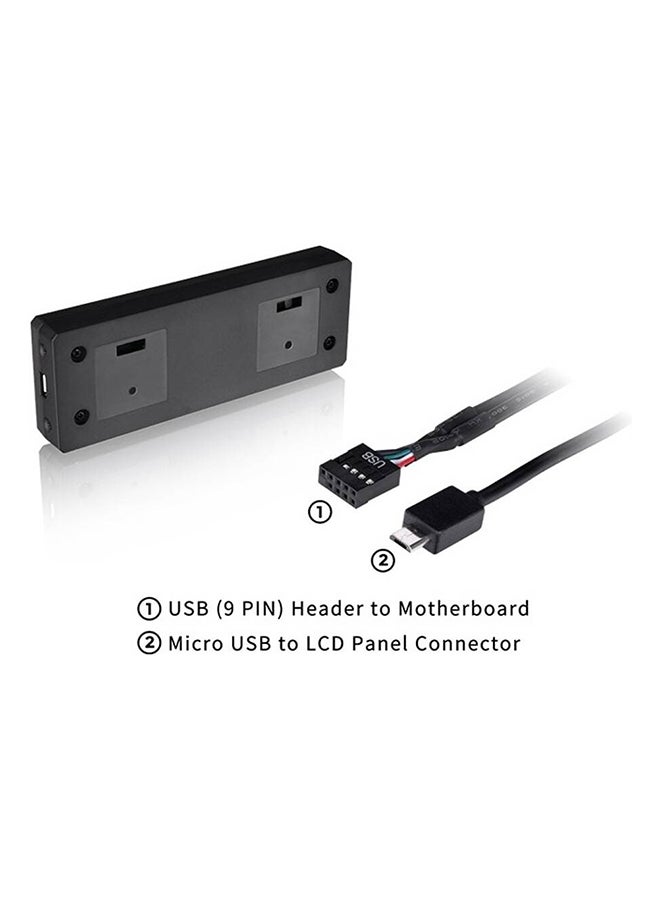 Thermaltake - 3.9 LCD" Screen Kit, 128 x 480 (RGB) Resolution, Micro USB to USB (9PIN) Connector, Fully Customizable with TT RGB Plus 2.0, Black | AC-073-OO1NAN-A1 Black - Image 1