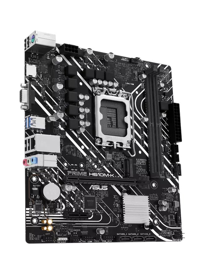ASUS - Prime H610M-K Micro-ATX LGA 1700 Motherboard, Intel H610 Chipset, 2x DIMM DDR5 Slot, 96GB Max Memory, 1x M 2 Slots, 1x PCIe 4 0 x16 Slot, Realtek 1Gb Ethernet 90MB1GA0-M0EAY0 - Image 1