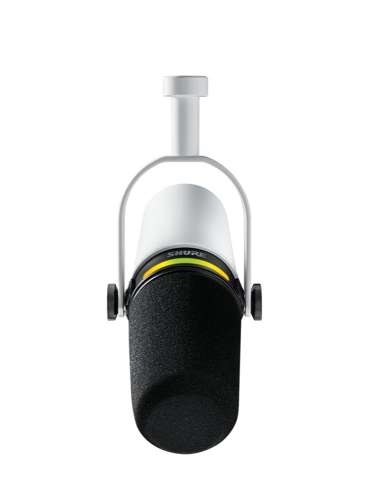 Shure - Podcast Microphone, Enhanced Audio, LED Touch Panel, USB-C & XLR Outputs, Auto Level Mode, Digital Pop Filter, Reverb Effects, Podcasting, Streaming, Recording MV7+W White - Image 1