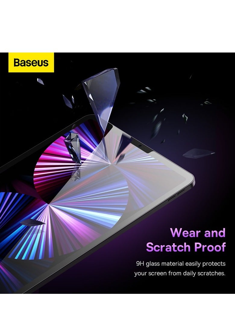 Baseus Screen Protector, for iPad Pro 2022/2021/2020/2018 (6th/5th/4th/3rd) Model, Edge To Edge Liquid Retina Display, Face ID Compatible, With Easy Installation Frame, HD Tempered Glass 12.9 inchinch Clear - Image 5