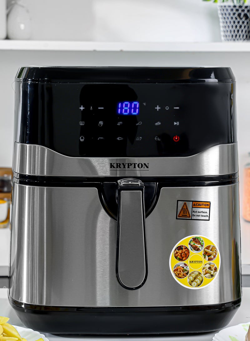 KRYPTON Digital Air Fryer- 9.5 l Capacity With 7.0 L Detachable Inner Basket, Oil Free Cooking/ LED Display With Touch Screen 2 Years Warranty 9.5 L 1800 W KNAF6584 Black/Silver  - Image 2