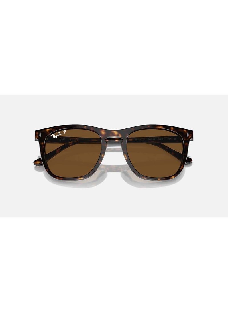 Unisex Square Shape Sunglasses - RB2210F 902/57 53 - Lens Size: 53 Mm - Havana