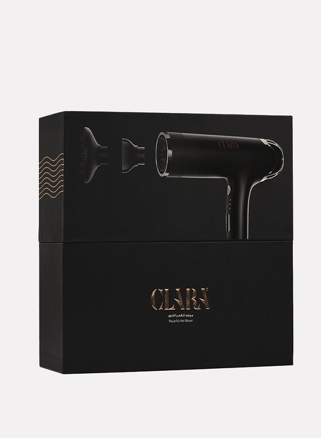 Powerful Blow Hairdryer With A Power Of Up To 2,000W Black