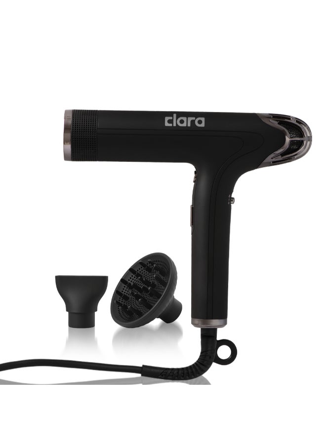 CLARA Powerful Blow Hairdryer With A Power Of Up To 2,000W Black - Image 1