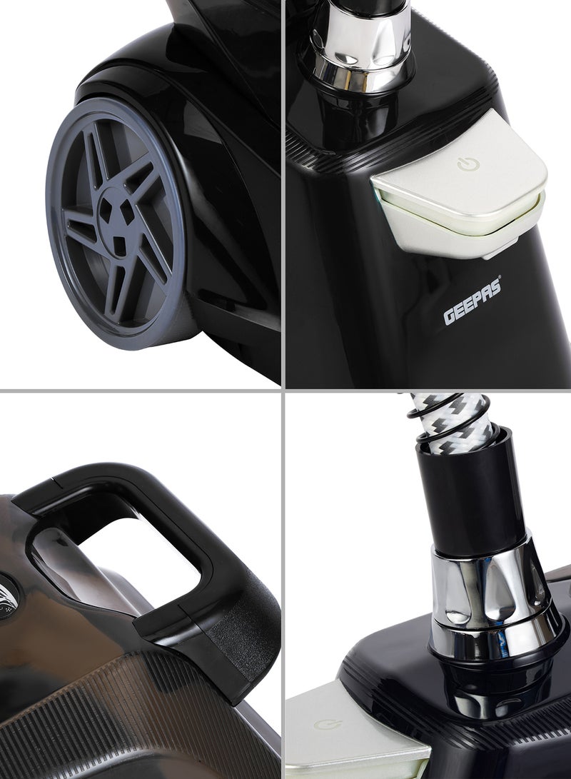 GEEPAS - Garment Steamer Foldable Hanger with Trouser Clip, 1 Power Level/ 3 l Water Detachable Tank Capacity, Suitable for all Kinds of Fabric and Safe for Delicate Fabrics 3 L 2200 W GGS9254N Black - Image 1