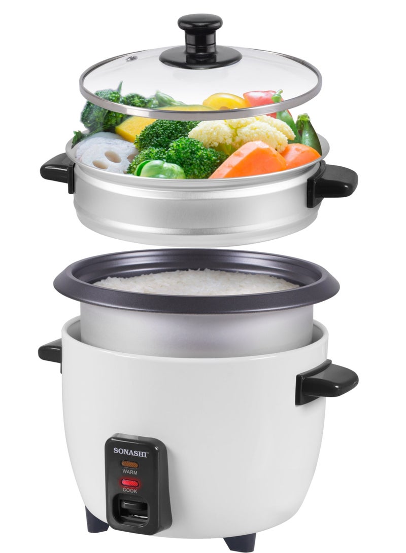 1L Rice Cooker With Cool Touch Handle | Non-stick Coated Inner Pot (Removable) With Tempered Glass Lid | Keep Warm Function | Make Rice, Steam Healthy Food & Vegetables 1 L 400 W SRC-410 White - pnsku/N70087975V/45/_/1719556307/c32f8e37-a450-441b-97d2-d5434391d202