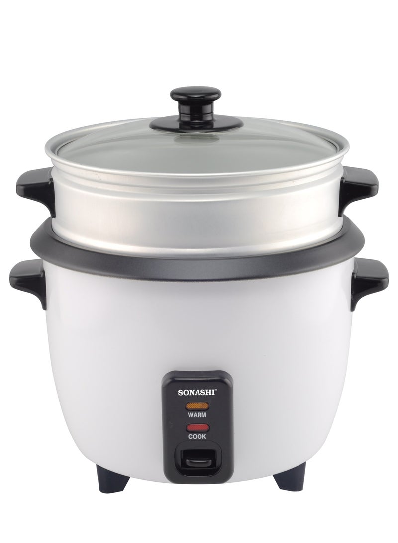 1L Rice Cooker With Cool Touch Handle | Non-stick Coated Inner Pot (Removable) With Tempered Glass Lid | Keep Warm Function | Make Rice, Steam Healthy Food & Vegetables 1 L 400 W SRC-410 White - pnsku/N70087975V/45/_/1719556308/95335622-9496-40bd-8261-bf6f49a1ace7