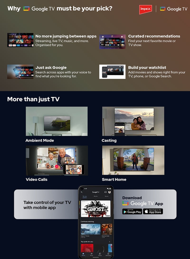 55 Inch 4K Ultra HD Smart LED Google TV With Free Wall Mount, Frameless Design, Dolby Vision Atmos And Dolby Audio, A+ Grade Panel, Support Wi-Fi, Bluetooth, Optical, HDMI ARC With eARC & USB Connectivity With Voice Remote evoQ 55S4RLC2 Black evoQ 55S4RLC2 Black - pnsku/N70087976V/45/_/1720422615/9b51d9cb-2b8e-46ba-8d0a-d952ec9d653d