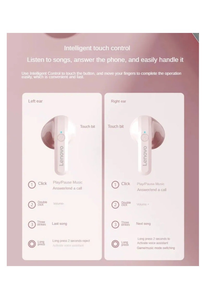Lenovo Thinkplus X22 Bluetooth Earphones Sports Headset Wireless In-Ear Game Low Latency Dual Mode HiFi Music Headphones With Mic Earbuds Beige  - Image 4