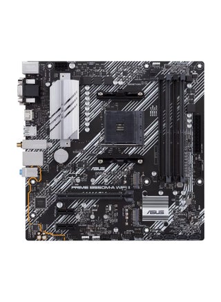 Prime PRIME B550M-A WIFI II, AMD B550 (Ryzen AM4) micro ATX motherboard with 4*DDR4 DIMM, Dual M.2, PCIe 4.0, Wi-Fi 6, 1 Gb Ethernet, HDMI, DVI-D, D-Sub, SATA 6 Gbps, USB 3.2 Gen 2 Type-A, and Aura Sync RGB lighting | 90MB19X0-M0EAY0 Black - pnsku/N70088039V/45/_/1719930820/40e51026-e388-420c-9700-0188e870b10e
