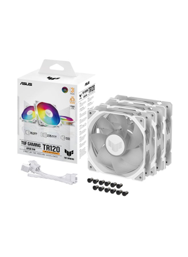 أسوس - مروحة عكسية TUF Gaming TR120 ARGB - حزمة ثلاثية، أداء تبريد محسّن، كفاءة مروحة PWM، ألوان واتجاهات ثنائية 90DA00D3-B09020 - Image 1