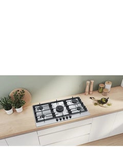 BOSCH Built in hob 90 cm 5 burner Series 6 Pan Support Cast iron Stainless steel Frameless PCR9A5B90 PCR9A5B90 Silver  - Image 3