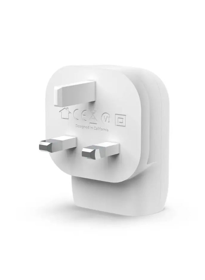 Boost Charge 30W Wall Charger with PPS + USB-C to Type C Cable White