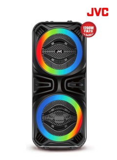 Portable Bluetooth Party Speaker | 1200W PMPO Powerfull Output | 3 Hours Battery backup | Builds In Sound Sensitive LED lights With Portable Microphone XS-N2124PB Black