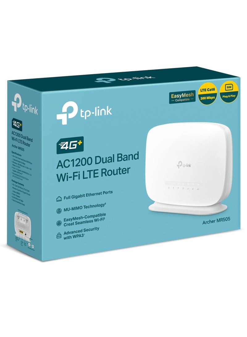 جهاز التوجيه Archer MR505 4G+ Cat6 AC1200 اللاسلكي ثنائي النطاق Gigabit