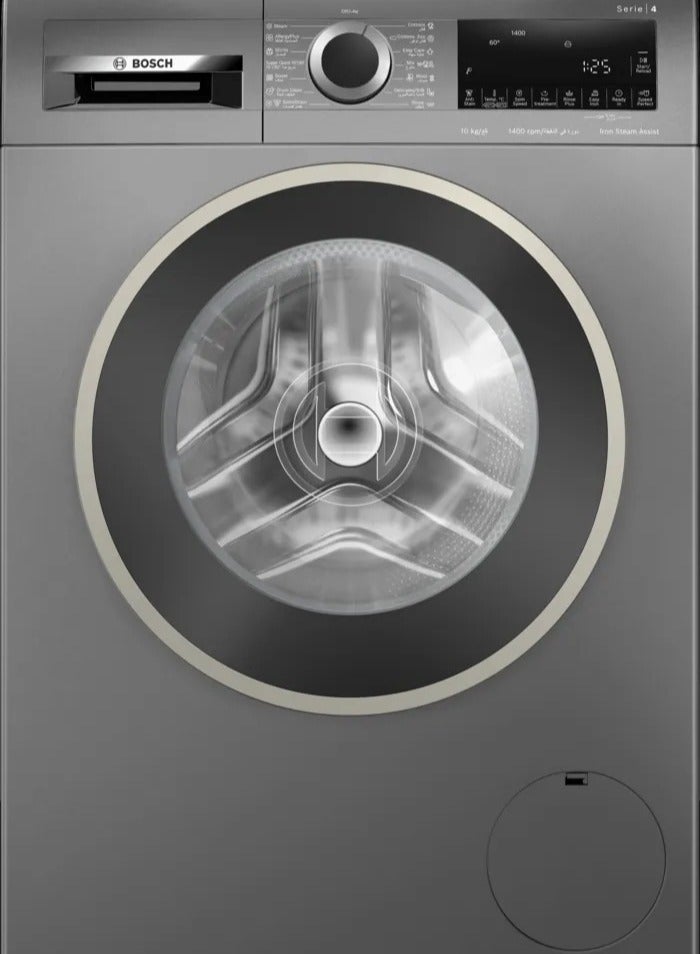 Bosch Washing machine 10 kg front loader 15 programmes 1400 rpm Series 4 Eco Silence Drive Colour Graphite WGA254ZREG WGA254ZREG Grey