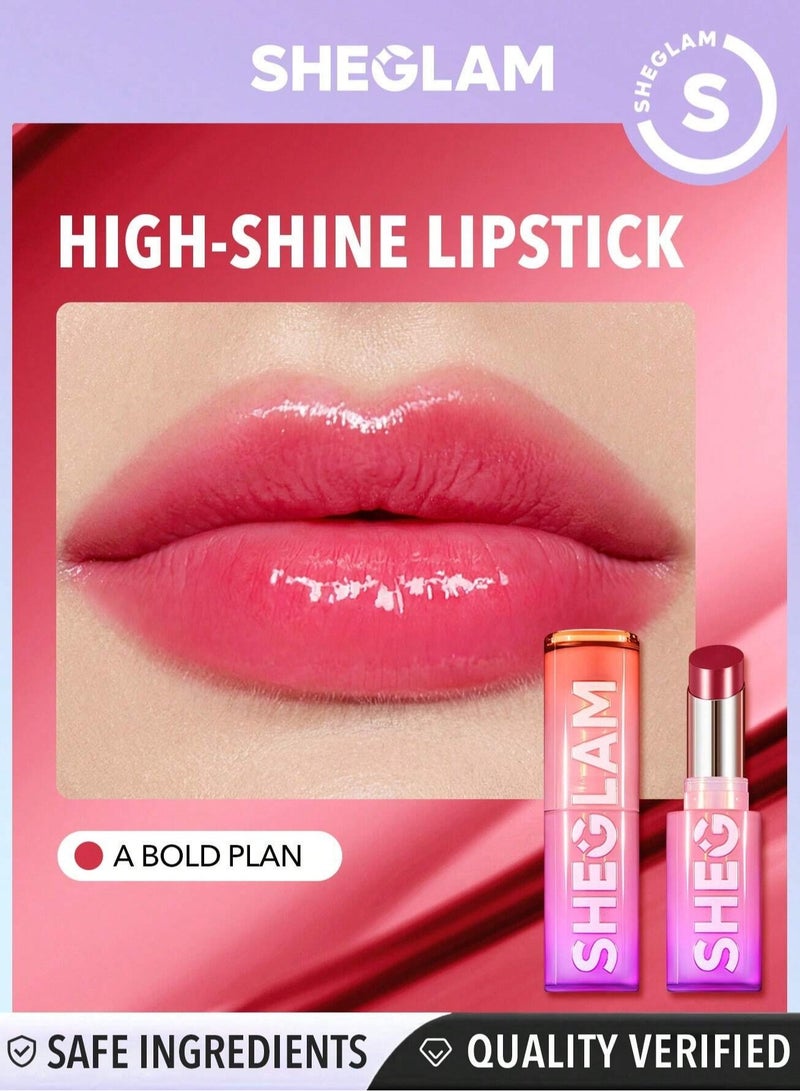 SHEGLAM Mirror Kiss High-Shine Lipstick - A Bold Plan A Bold Plan - Image 1