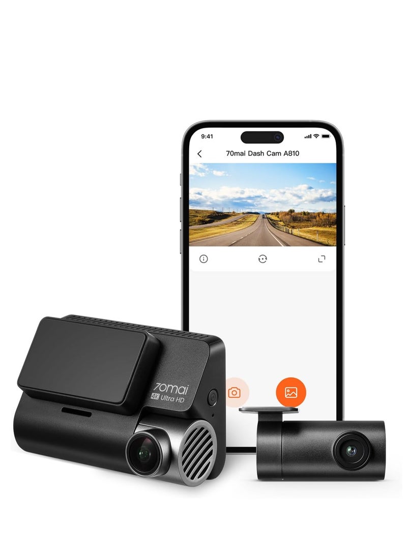70 ماي كاميرا أمامية وخلفية للسيارة A810 بدقة 4K  - Image 1