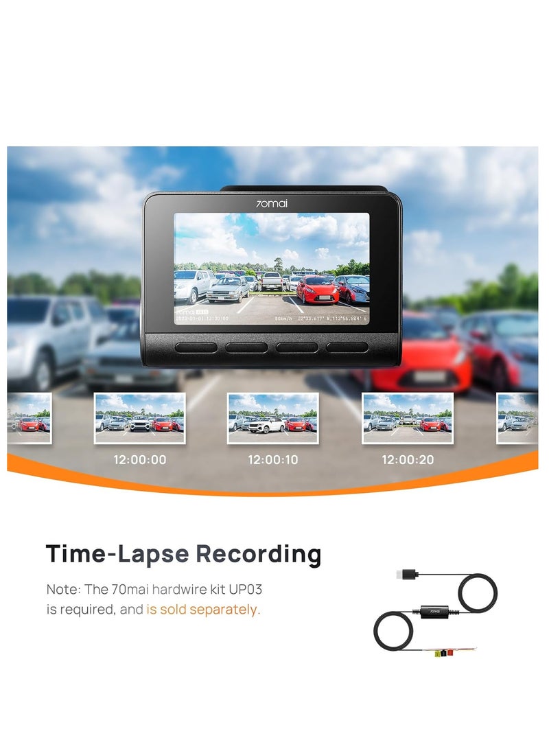 A810 Front And Rear Car Dash Cam With 4K Resolution