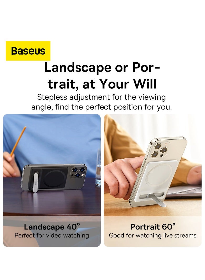 Baseus Foldable Magnetic Phone Holder Stand for iPhone 15/15 Plus/15 Pro/15 Pro Max, 14 13 12 Pro Max Flexible Adjustable Desktop Cell Phone Holder Bracket (MagSafe Compatible) Black  - Image 5