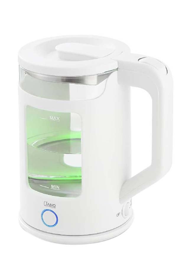 Jano - Electric Glass Kettle LED Color Indicator With Self-Off Function And Water Level Indicator 1.7 L 1500 W JN03201 White - Image 1