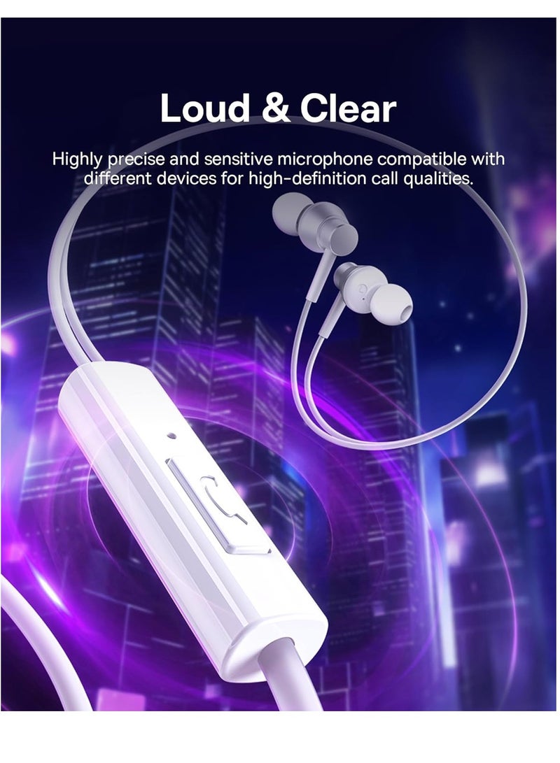 Baseus - USB C Headphone, Wired Earbuds with Microphone, Type C Headphones In-ear for iPhone 15 Pro Max, iPad Pro/Air, MacBook Pro/Air, Samsung S24 Ultra, Samsung S23 ultra, S22+ Redmi Note 13 & More White - Image 1
