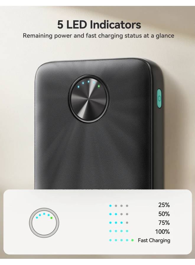 JOYROOM - 10000 mAh 22.5W External Battery JR-PBF15,  Power Bank with 3 Ports, Fast Charging for iPhone 15 14 13 Pro, Huawei, iPad Pro/Air, Samsung Galaxy and Plus Encore, Black - Image 1