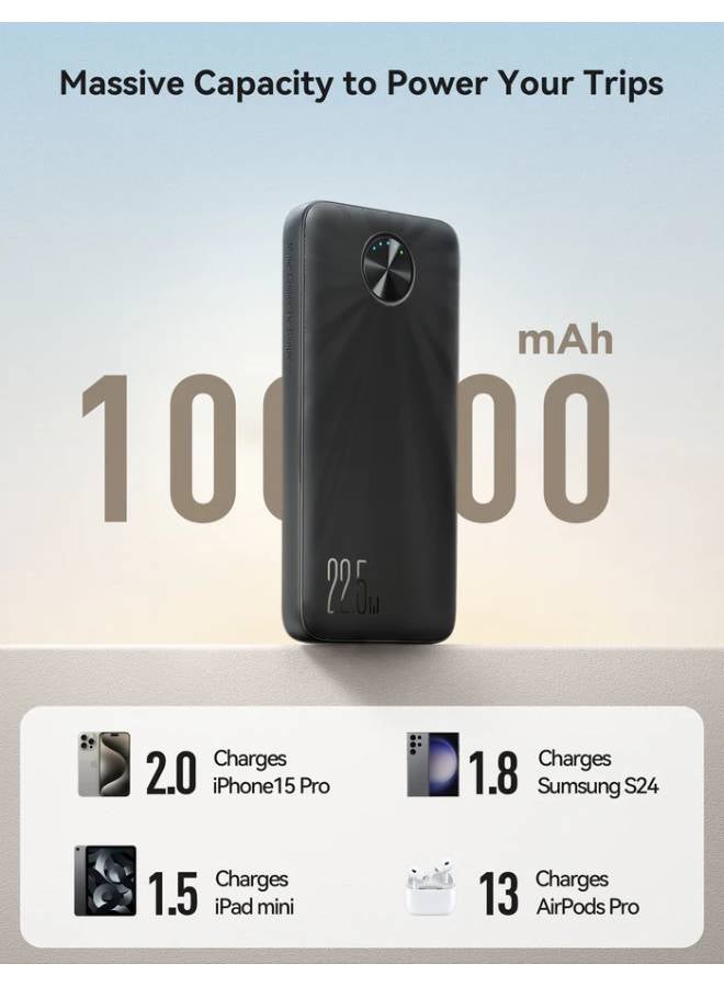 JOYROOM - 10000 mAh 22.5W External Battery JR-PBF15,  Power Bank with 3 Ports, Fast Charging for iPhone 15 14 13 Pro, Huawei, iPad Pro/Air, Samsung Galaxy and Plus Encore, Black - Image 1