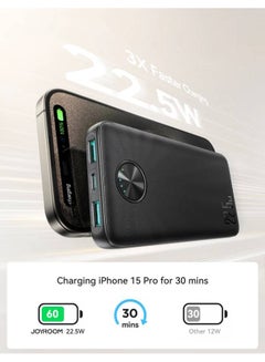 10000 mAh 22.5W External Battery JR-PBF15,  Power Bank with 3 Ports, Fast Charging for iPhone 15 14 13 Pro, Huawei, iPad Pro/Air, Samsung Galaxy and Plus Encore, Black - pnsku/N70088280V/45/_/1721823262/1a3ebfad-1019-4eb0-9fca-ad07459f95ec