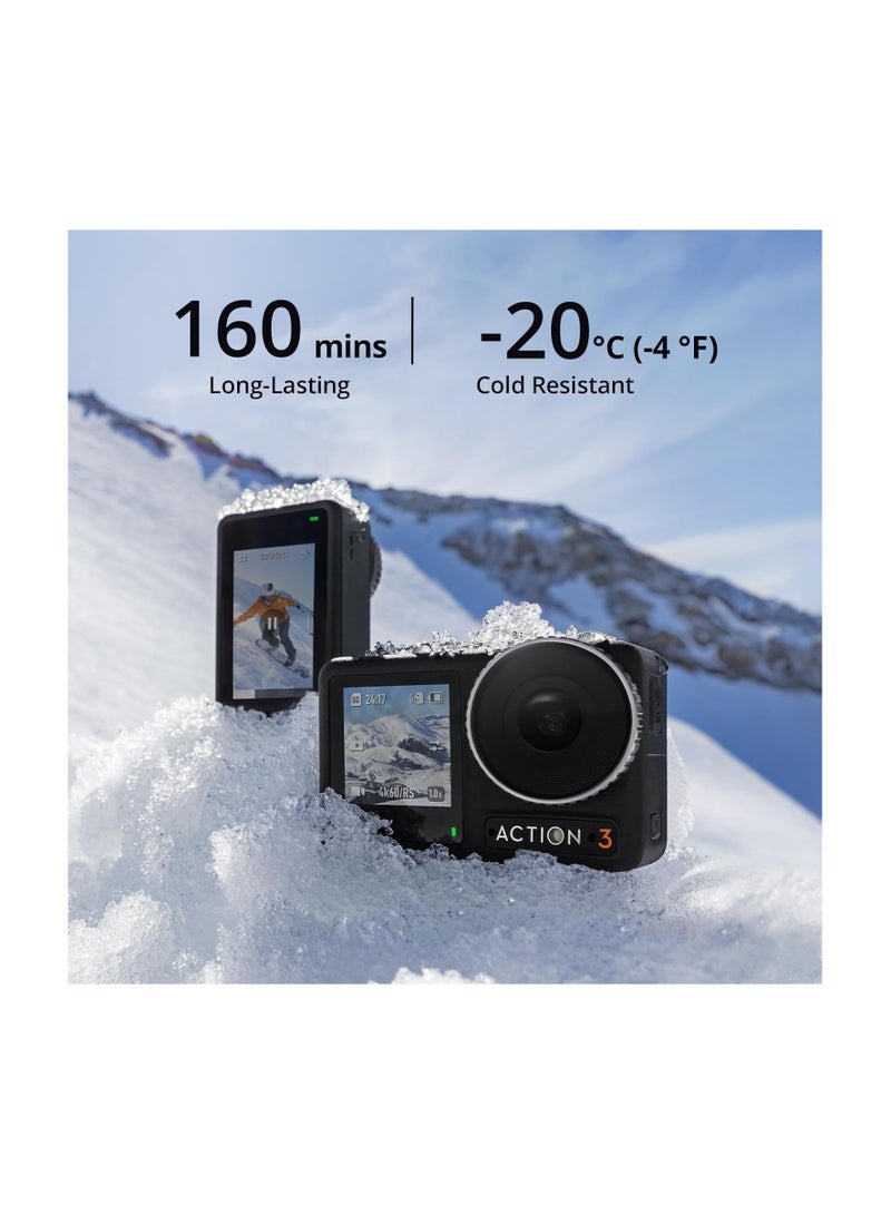 dji - Osmo Action 3 Standard Combo, Waterproof Action Camera 4K with Super-Wide FOV, 10-Bit Color Depth, Stabilization, Long-Lasting 160 Mins, Dual Touchscreens, Mini Action Camera For Outdoor, Travel - Image 1