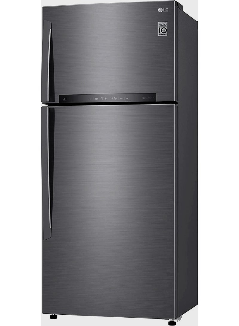 إل جي - ثلاجة عاكسة سعة 475 لترًا - تحكم باللمس LED - Smart ThinQ - فلتر Hygiene Fresh - تبريد الباب الداخلي - GN-H622HQHL - Image 1