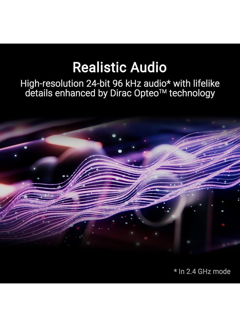 ASUS ROG Cetra True Wireless SpeedNova Gaming Headphones, 2.4 GHz & Bluetooth 5.3, ROG SpeedNova, 24-bit 96 kHz Audio, AI Microphones, Adaptive ANC, 46H Battery Life, Moonlight White | 90YH03Y0-BTUA10  - Image 3