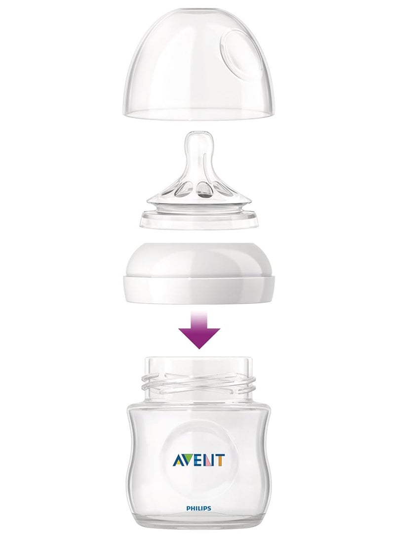 2-Piece Natural Feeding Baby Ultra Soft Nipple Bottle Set For 0M+, 125 Ml - Clear - pnsku/N70088404V/45/_/1719822813/70ca16e5-4e29-484c-8ed5-0e10e6de193b