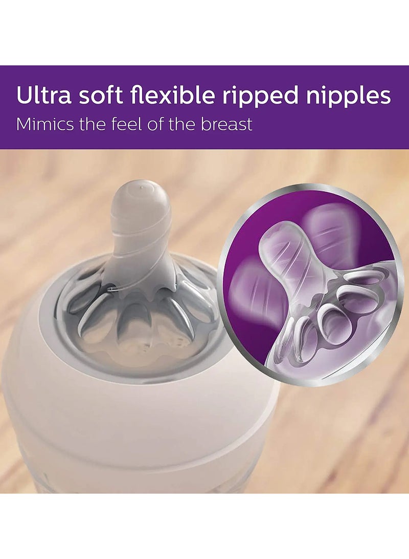 2-Piece Natural Feeding Baby Ultra Soft Nipple Bottle Set For 0M+, 125 Ml - Clear - pnsku/N70088404V/45/_/1719822815/cc4500ca-5ac1-4c7c-ae12-dd50cc6bc7e7