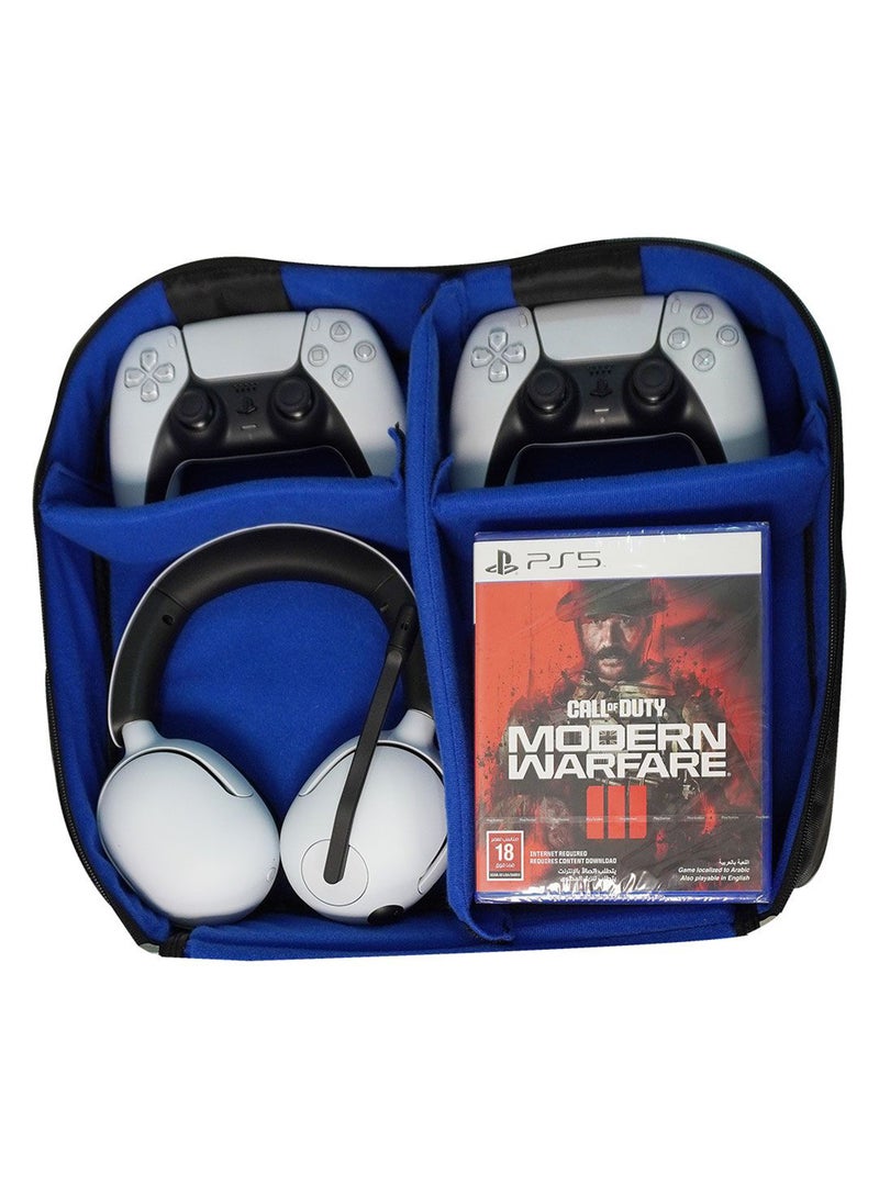 GamerTek PS5 Carrying Case - Compatible with PS5, Travel Bag Holds Playstation 5 Console, DualSense Controllers, Cables and Other Accessories - Image 4