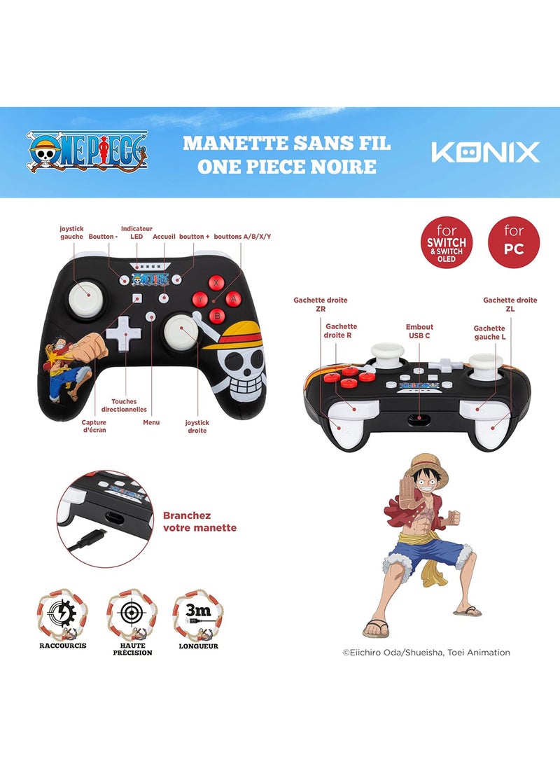 KONIX - Konix One Piece Gamepad Black Controller - Image 1