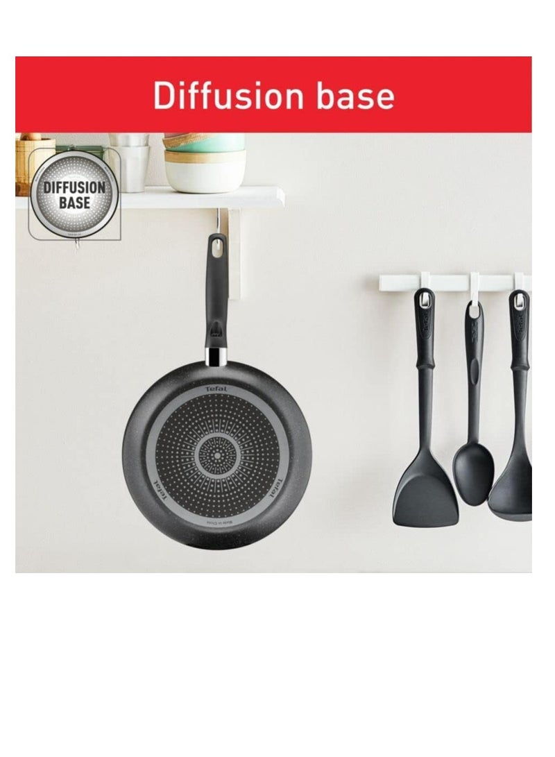 Tefal - TEFAL Cookware Set | Dark Stone 7 pc Cooking Set | Non-stick | stewpots 22/24 cm+lids | saucepan 16 cm | frypan 24 cm | B491S785 black 6.91cm - Image 1