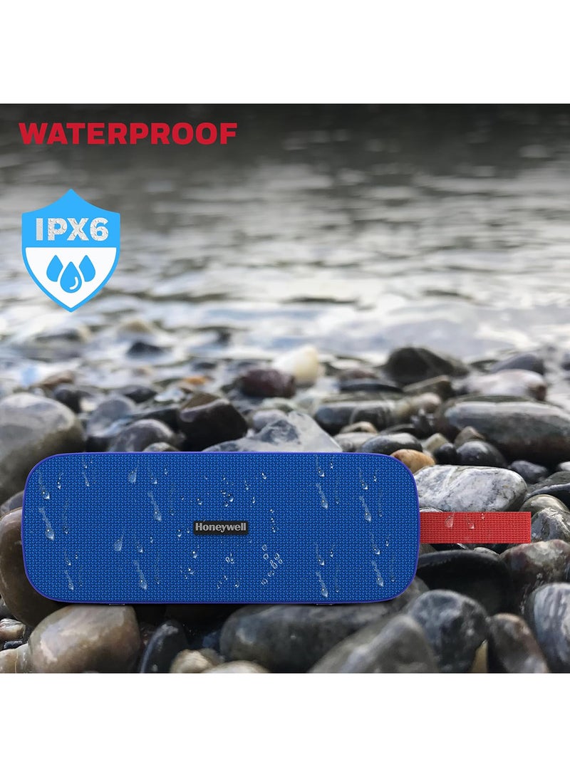 هوني ويل - Trueno U300 20W 5.3 Bluetooth Speaker,Deep Bass Radiators,13H Playtime,IPX 6,TWS Feature,SD Card,USB Type-C Port,AUX,Built-in Mic and 78mm*2 Drivers, 3Yrs Manufacturer Warranty Blue - Image 1