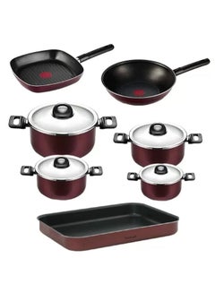 Armatal Cooking Set 11 Stewpot With Wok Pan With Grill Pan With Oven Tray Burgundy 18-22-26-30-28-26-30cm - pnsku/N70088469V/45/_/1727338783/7c48574a-c9d4-4f40-8031-e4854f349a3d