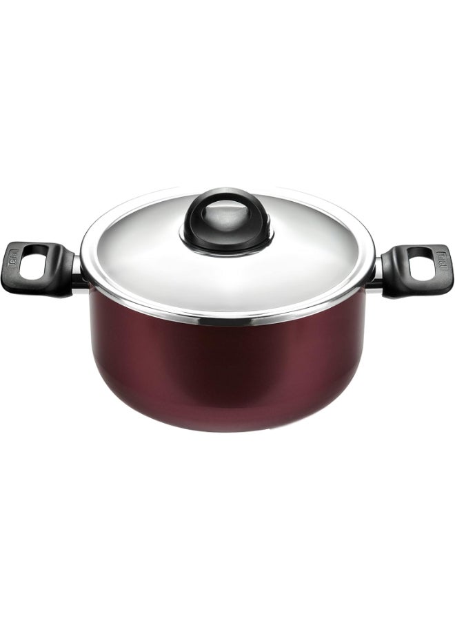 تيفال مجموعة طهي أرمطال 11 وعاء حساء مع مقلاة ووك مع مقلاة شواية مع صينية فرن Burgundy 18-22-26-30-28-26-30 سم  - Image 2