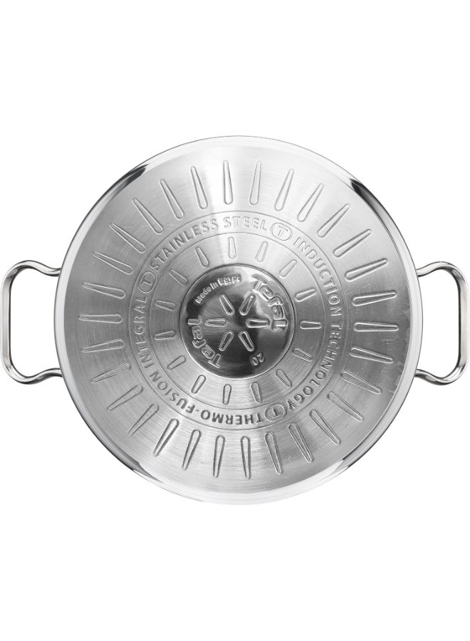 تيفال قدر ستانلس ستيل دويوتو - مع غطاء زجاجي فضي 26 سم - Image 3