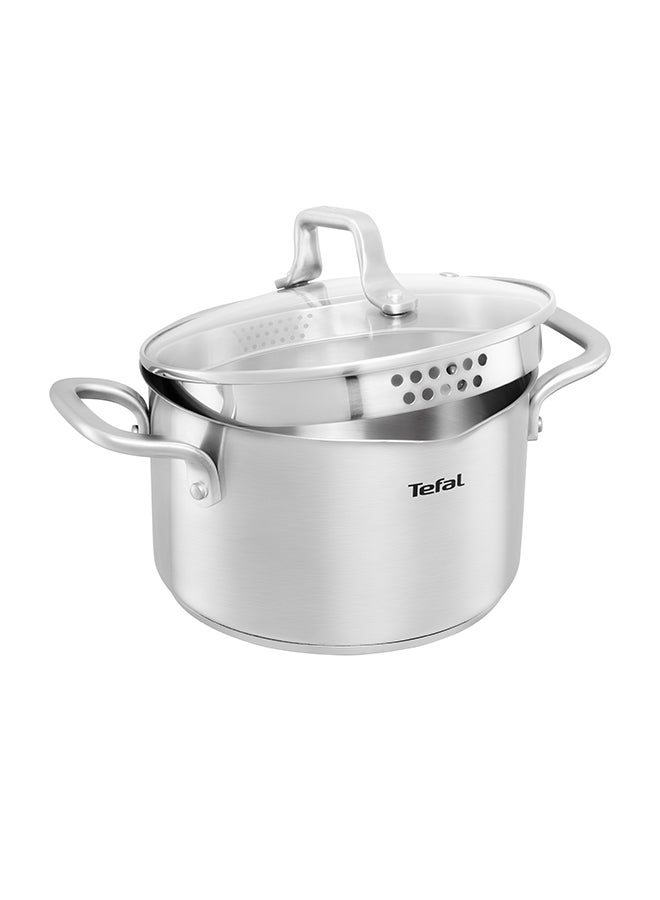 Duetto Stewpot Stainless Steel Set with Glass lid, Size (20-24-26-28-30) cm -Silver - pnsku/N70088521V/45/_/1720094450/e942a64c-1339-4e92-8531-a2cbb194a4f2