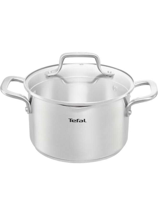 Duetto Stewpot Stainless Steel Set with Glass lid, Size (20-24-26-28-30) cm -Silver - pnsku/N70088521V/45/_/1732196217/27f4b89e-920b-441c-9f71-ffc426f06585