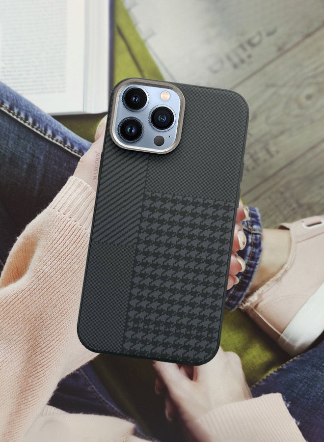 Case Cover For iPhone 13 Pro Max And 2 Screen Protectors 2024 New Pattern Aramid Carbon Fiber Phone Case Slim And Light Design MIX1